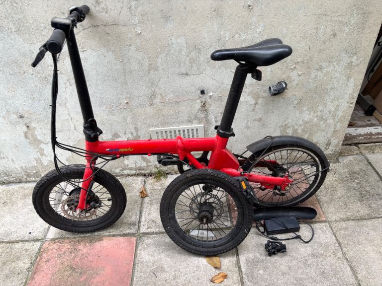 SPARES OR REPAIRS - QualiSports folding electric bike, 16” wheels, seat post battery, 3 speed hub