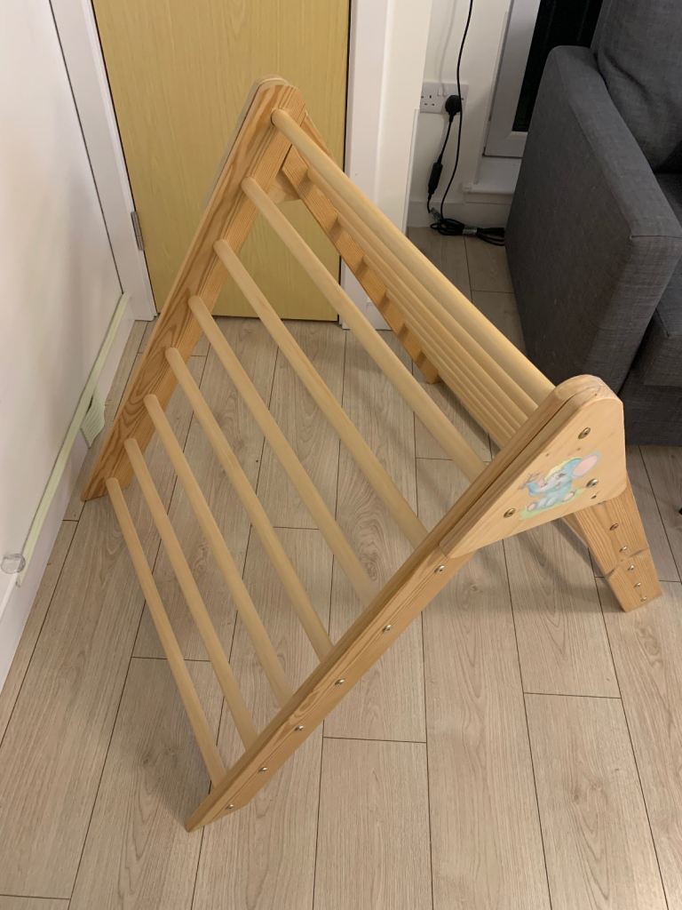 Wooden triangle climbing frame