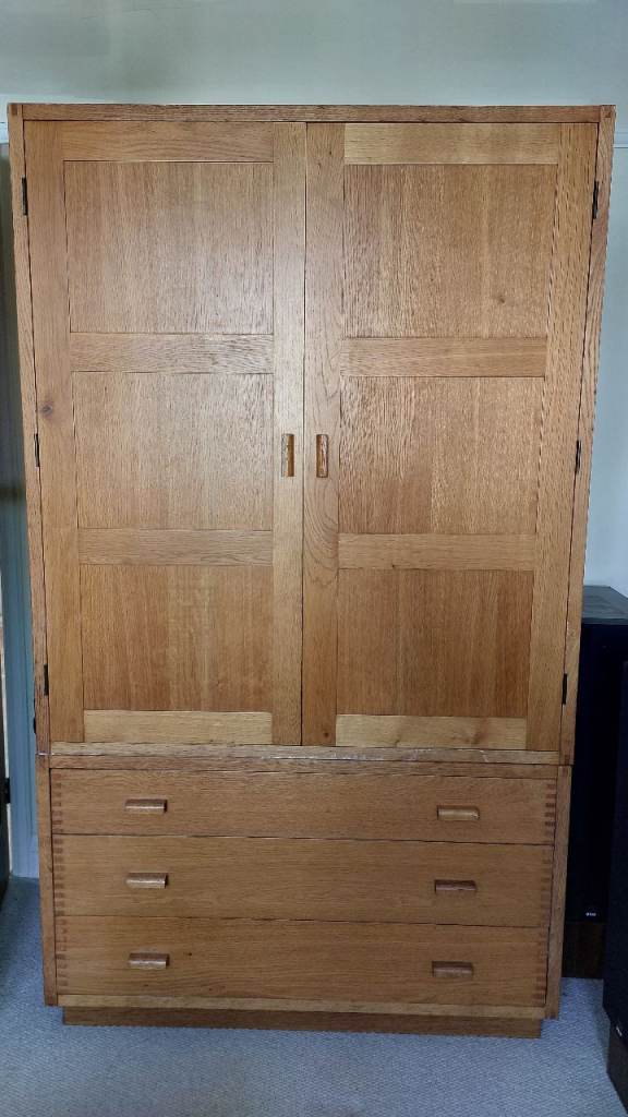 Solid Wood Wardrobe with Drawers
