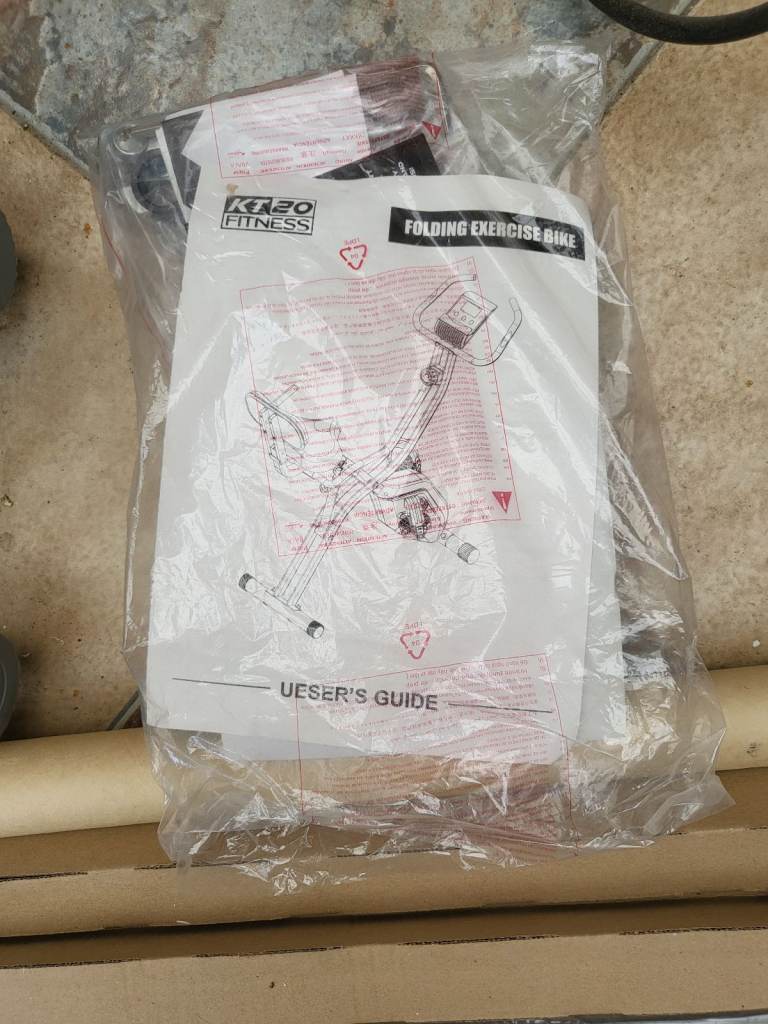 White KT20 Exercise Bike - Foldable