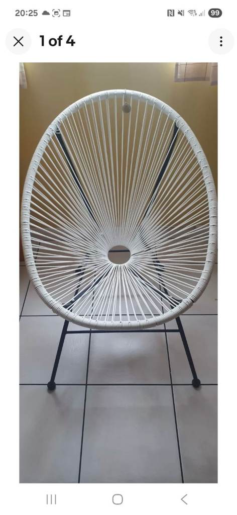 Egg chair outdoor Rattan Garden Bistro Chair white 