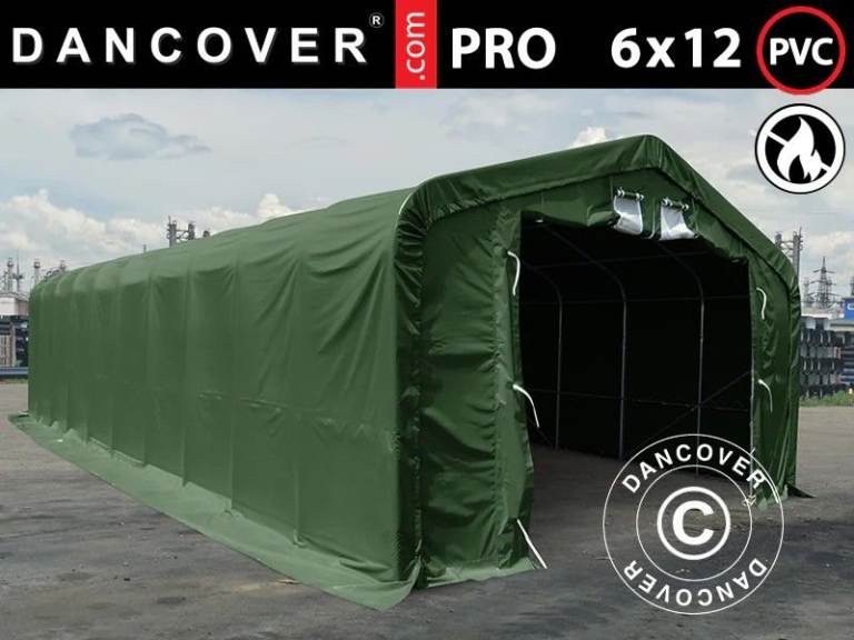 Dancover Storage shelter PRO 6x12x3.7 m PVC w/skylight Green