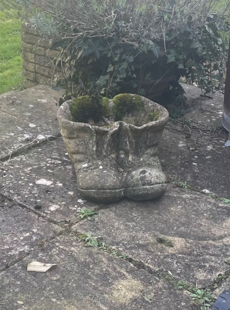 Concrete Garden Boot Planter