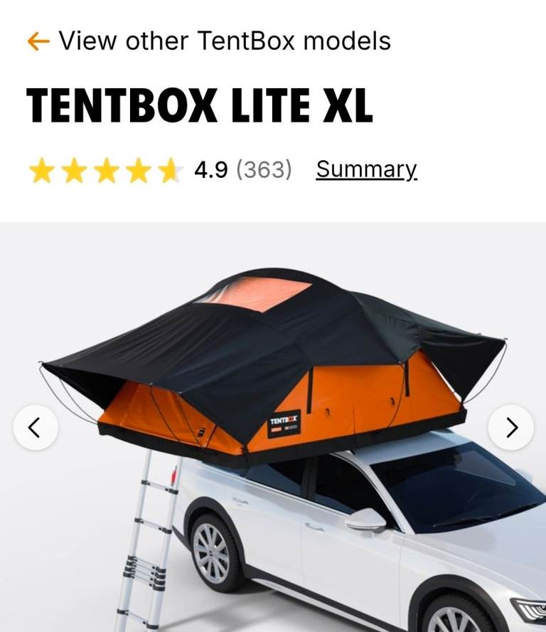 SWAP BRAND NEW TENTBOX LITE  XL FOR CARAVAN SAME VALUE 