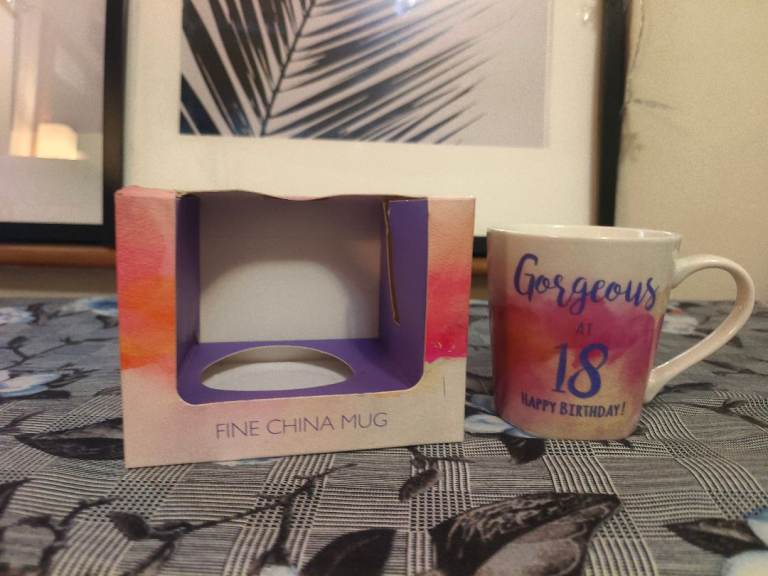 18th Birthday Gift Mug - Gorgeous at 18 - Fine China Coffee Cup New with Box