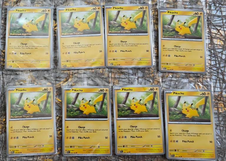 8 Pikachu together stamped promo cards sealed