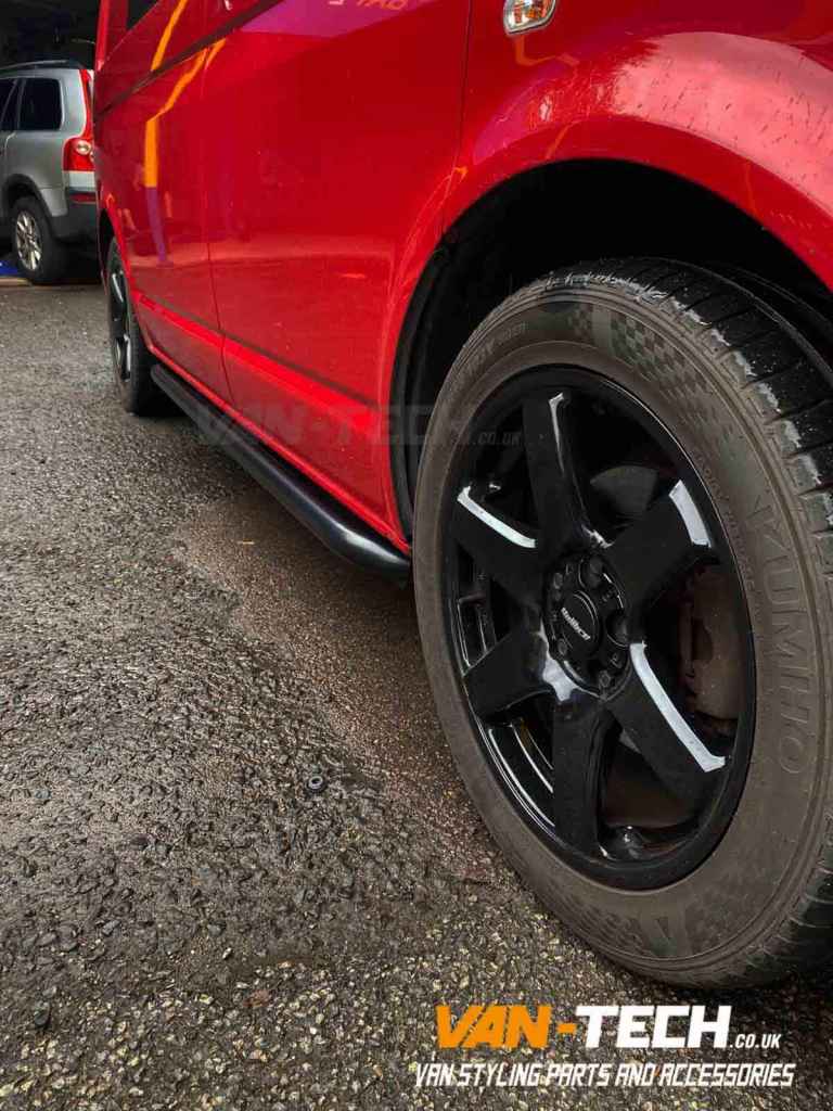 VW Transporter T5 T5.1 Black Sportline O.E Style Side Bars SWB 