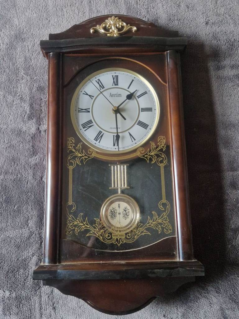Acctim Traditional Wooden Wall Clock Quartz Pendulum Style