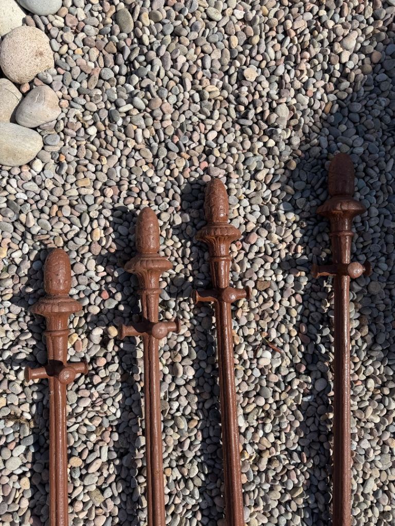 Victorian Cast Iron Washing Line Poles - set of 4