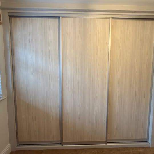Sharps Fitted Sliding Door Shelving - 3 doors with remote controlled internal and exterior lighting