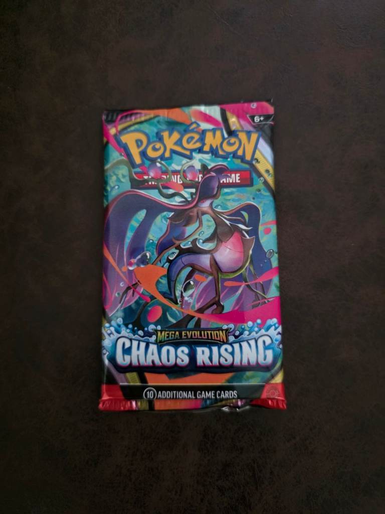Delivery in person today. Pokemon Mega Evolution Chaos Rising English Booster Packs. Singles.