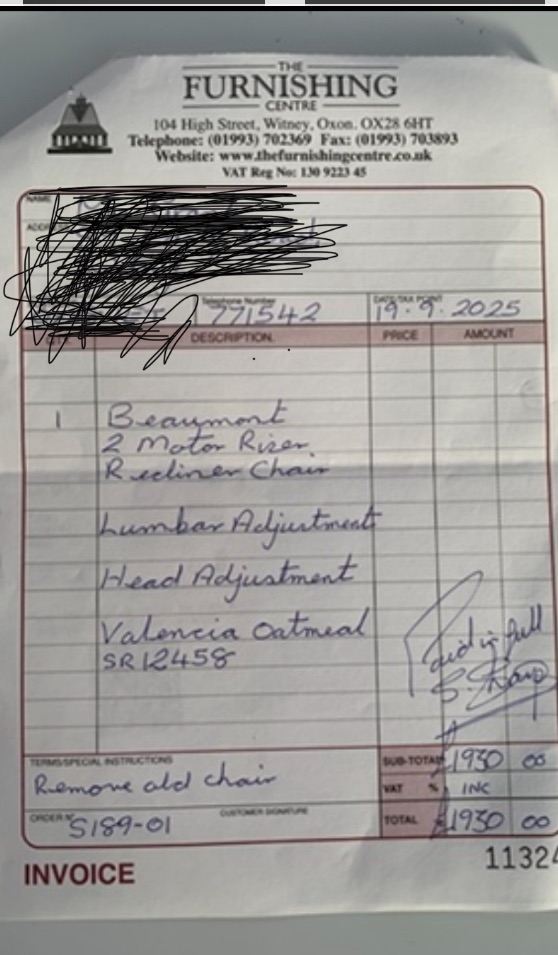 Electric reclining chair 