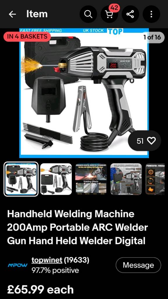 Hand Held Arc Welder (200w)