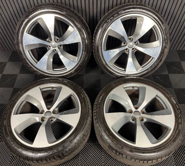 21'' GENUINE AUDI Q7 S LINE 5 SPOKE ALLOY WHEELS ALLOYS TYRES TOUAREG