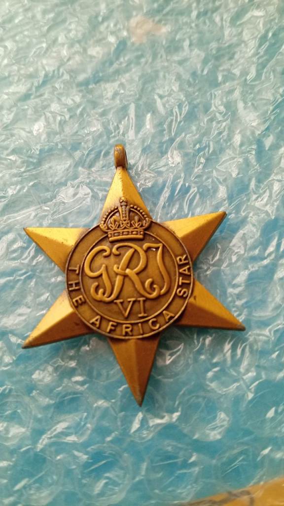 the African star GRJ VI medal 