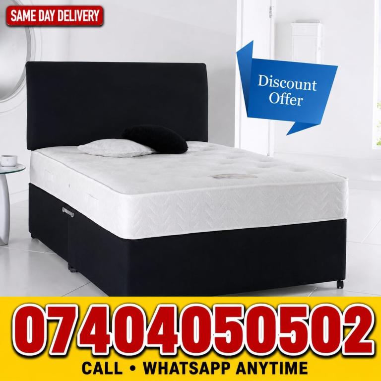 Brand New Double Divan Bed with Mattress & Headboard