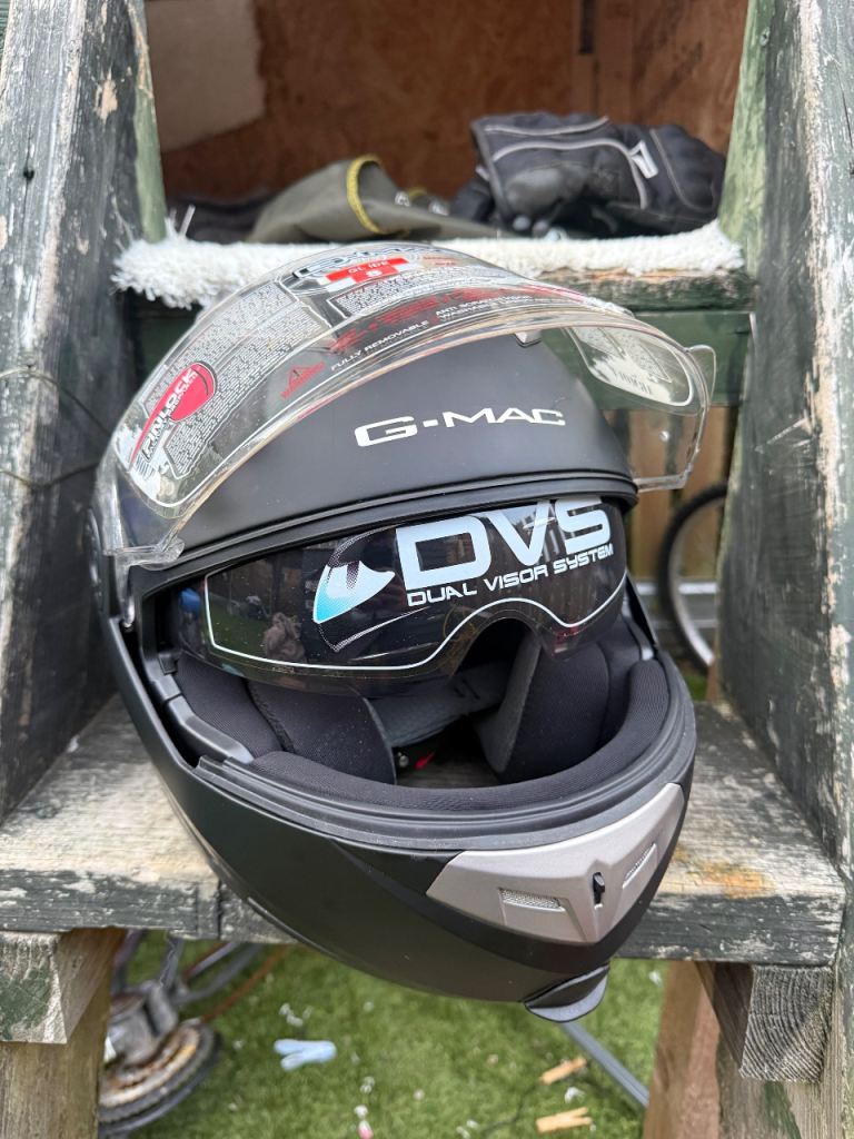 Motorbike helmet and gloves 