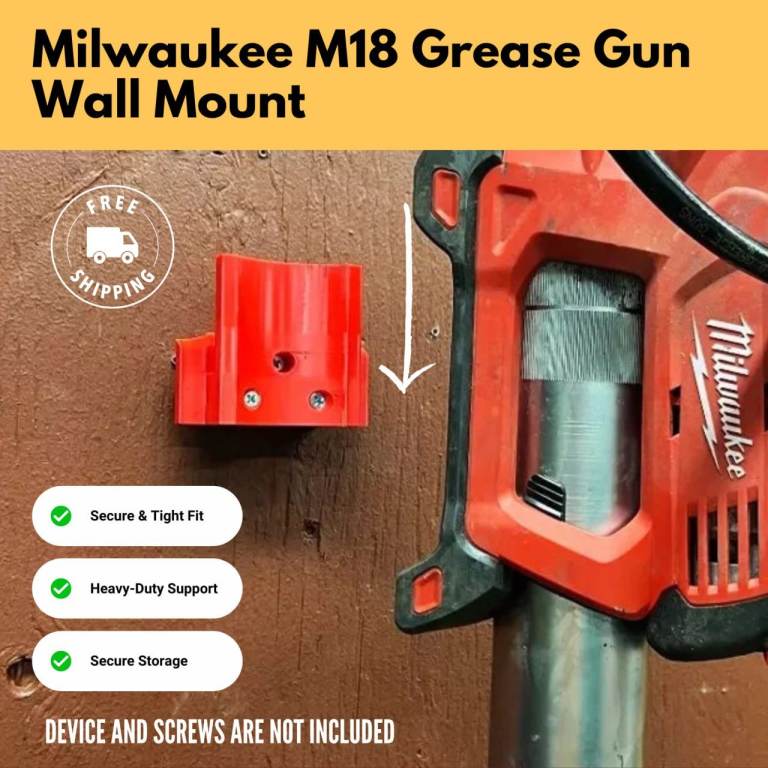 New Milwaukee M18 Grease Gun Wall Mount for Secure Storage