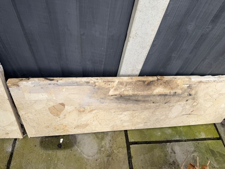 Cream Marble Hearth and back