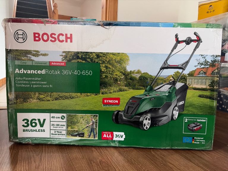 Bosch 36V Cordless Lawn Mower – 2 Batteries Included 🔥