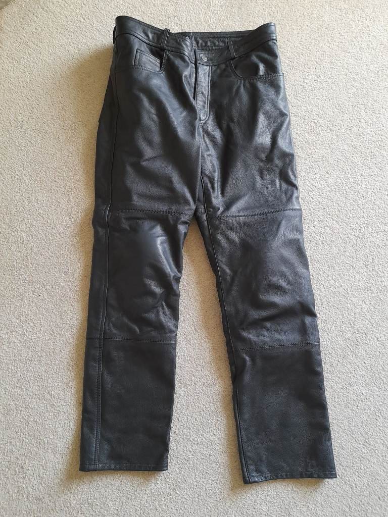 Mens leather motorbike jeans