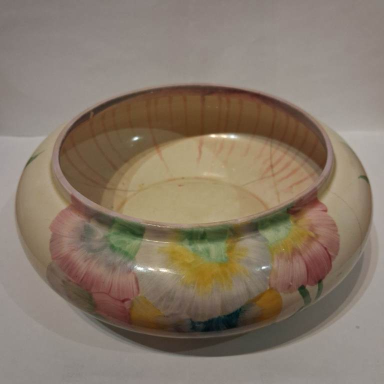 Clarice Cliff Bowl 1930 Newport Pottery England Broken and Glued No Missing Parts Very Rare Model