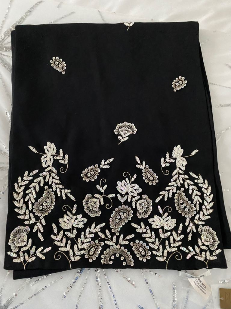 STUNNING BLACK LADIES SCARF BLACK WITH IRIDESCENT SEQUINS?