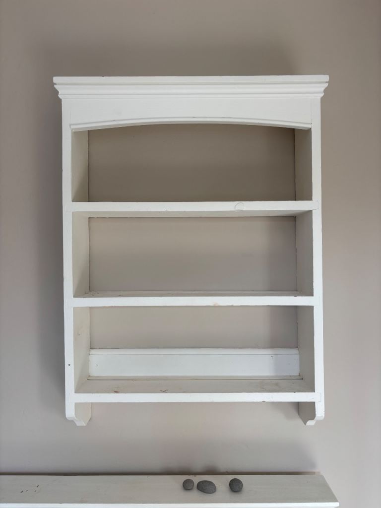 White Wooden Wall Shelf Unit - Good Condition