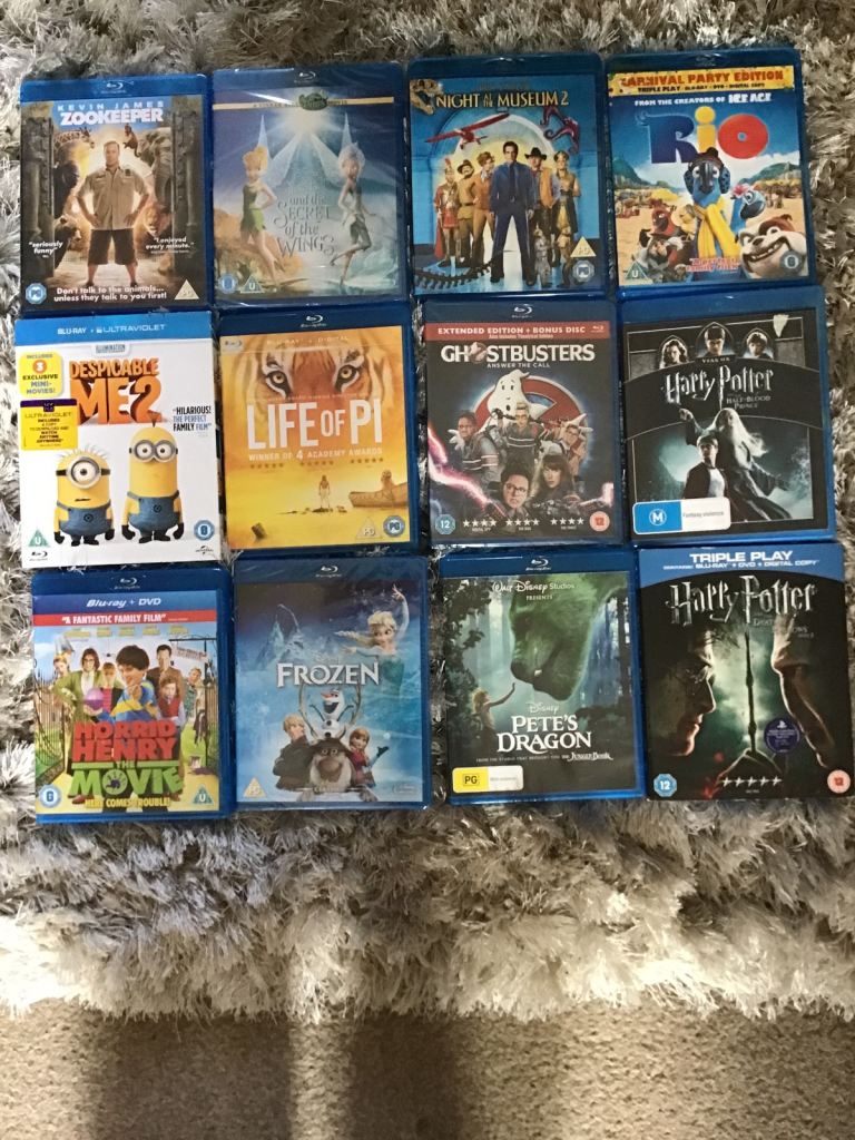  20x blurays  kids selection some sealed, mint quality, bundle, film and anime gr8 fun 