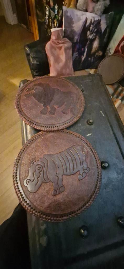  Collectible African leather place mats or wall hanging 
