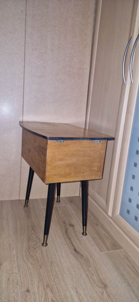 Mid Century Maple/ebony Sewing Box with Removable Dansette Legs