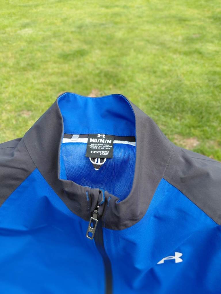 Under Armour portrush golf waterproof jacket Blue and Grey Jacket - Size M