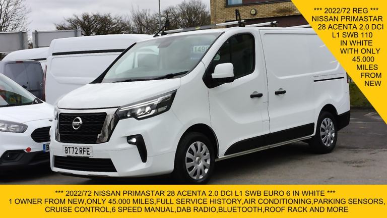 2022 Nissan Primastar 2.0 dCi 110ps H1 Acenta Van PANEL VAN DIESEL Manual