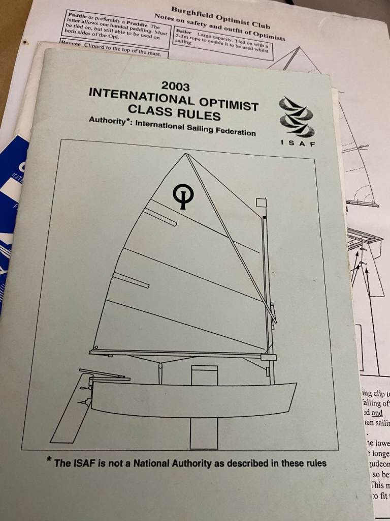 Optimist sailing dinghy (wooden - competition craft) , £275.00 for Sale