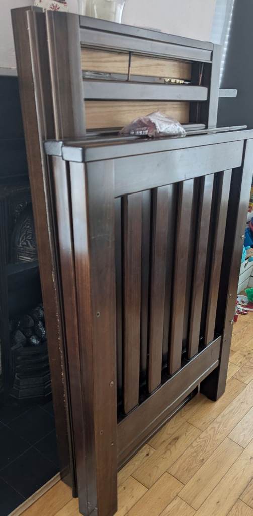 Dark wood high quality cot bed. 