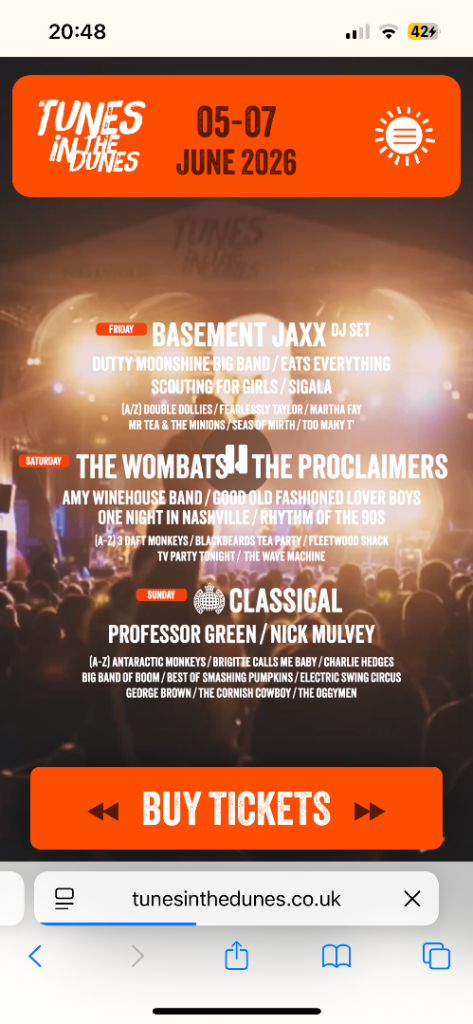 Tunes in the dunes ticket