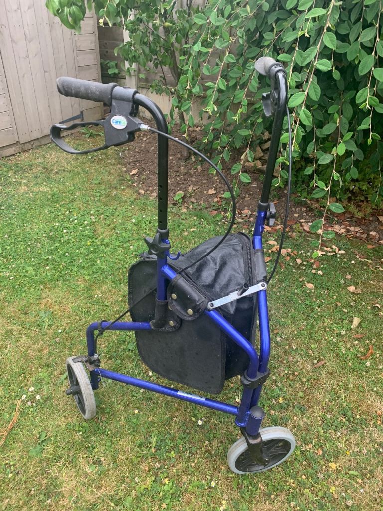 CareCo Blue 3-Wheel Rollator with Bag – Good Condition