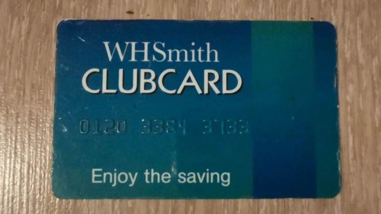 WHSmith club card wh smith points card 90s retro collector's item