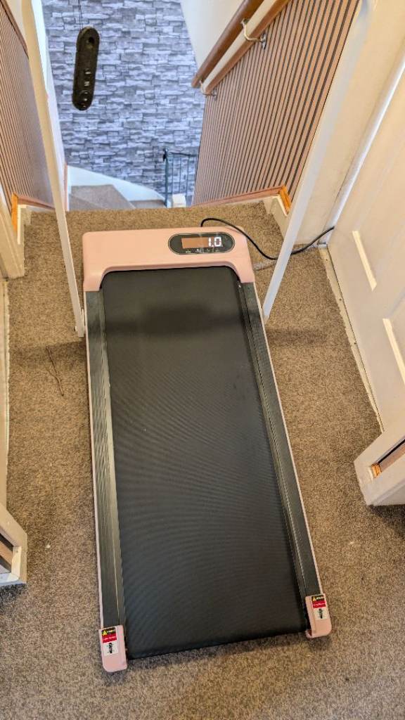 Compact Pink Treadmill for Home Workouts