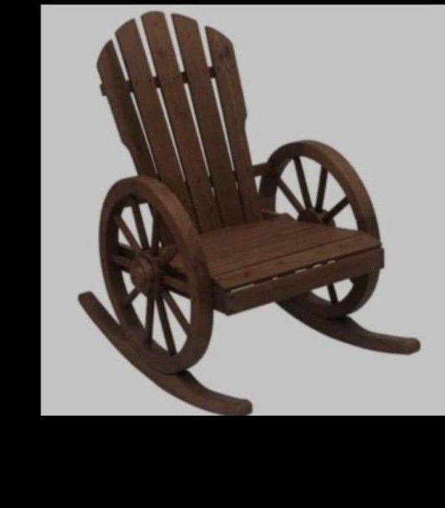 Unique Wooden Wagon Wheel Rocking Chair