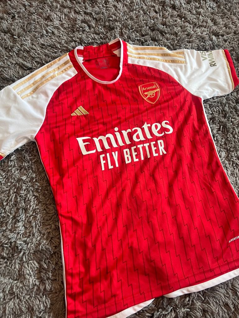 Adidas Arsenal Football Shirt – Red & White, Good Condition
