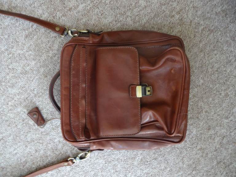 Brown Leather Shoulder Bag / Briefcase - Good Condition