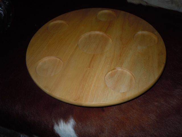 2 Lazy Susan Wooden Round Serving Tray 