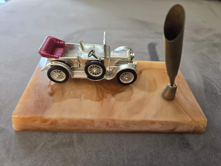 Classic Car Model Vintage Car Pen Pot Mounted to Board