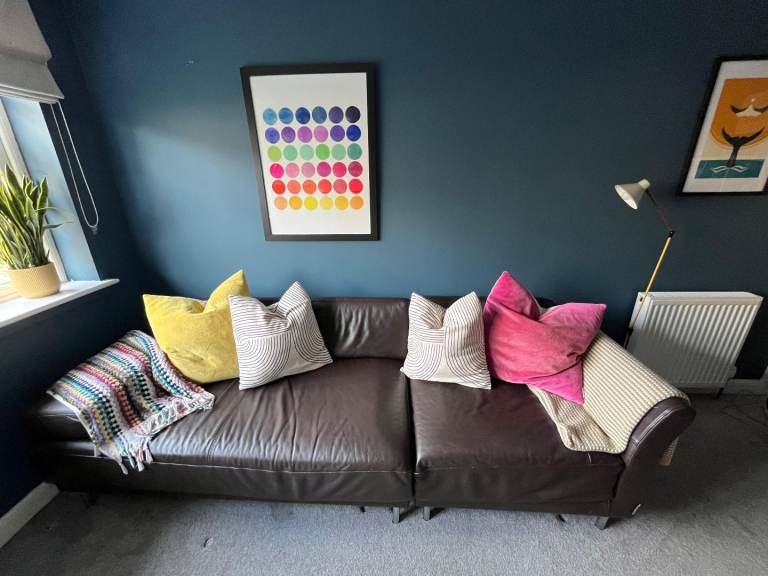 Habitat 3 seater leather sofa