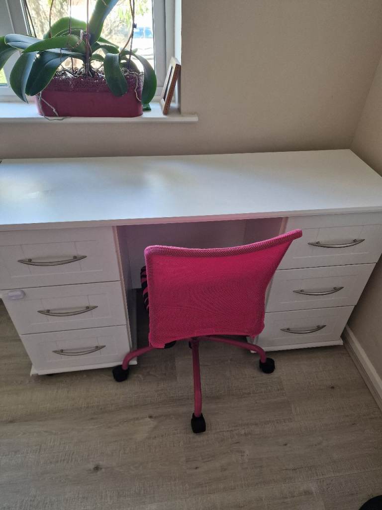 Large white office table