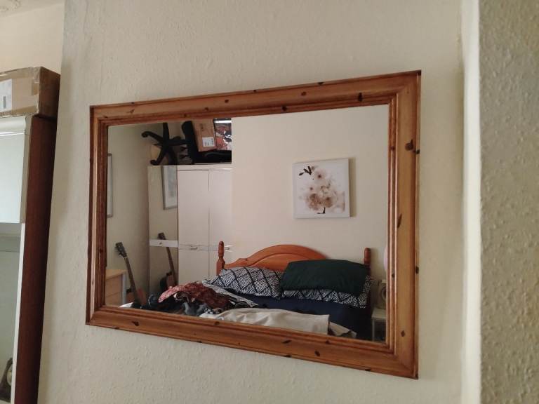 Large wooden mirror