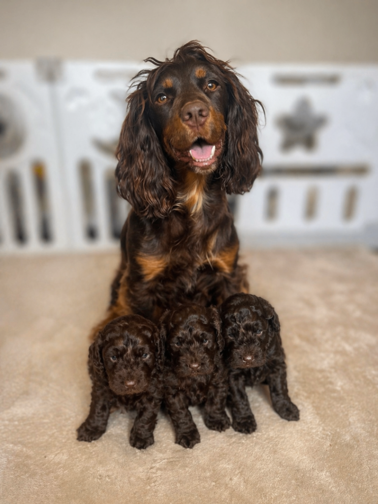 Chocolate cockapoo puppies