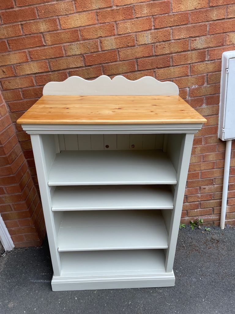 Shabby chic solid pine bookcase box storage 