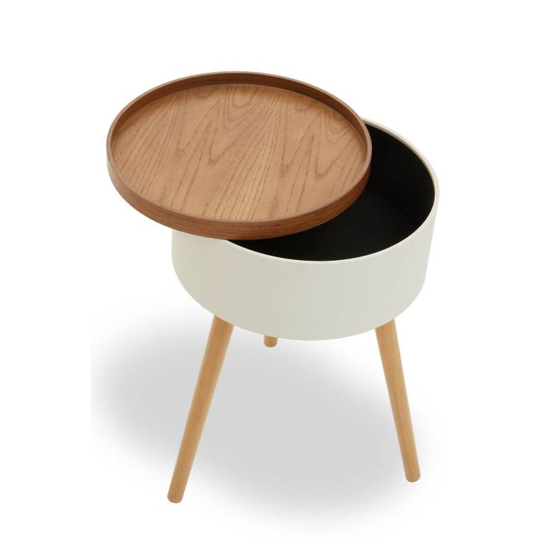 Storage Side Table with Wooden Tray Top – As Good As New